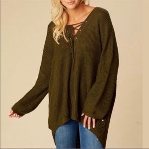 Altar’d State oversized Forest/Army Green Sweater
